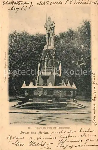 AK / Ansichtskarte Berlin Rolandbrunnen im Thiergarten Berlin