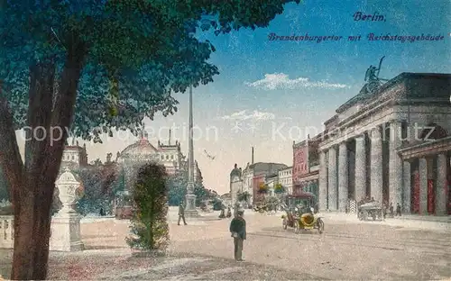 AK / Ansichtskarte Berlin Brandenburger Tor mit Reichstagsgebaeude Berlin