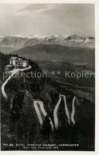 AK / Ansichtskarte Mendola Hotel Pensione Caldaro Herrnhofer Panorama Mendola