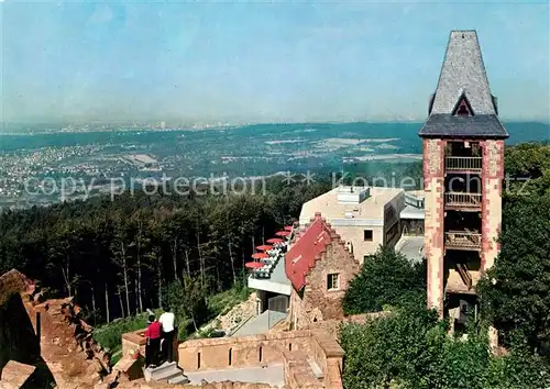 AK / Ansichtskarte Frankenstein_Bergstrasse Burgruine Fernsicht Frankenstein_Bergstrasse