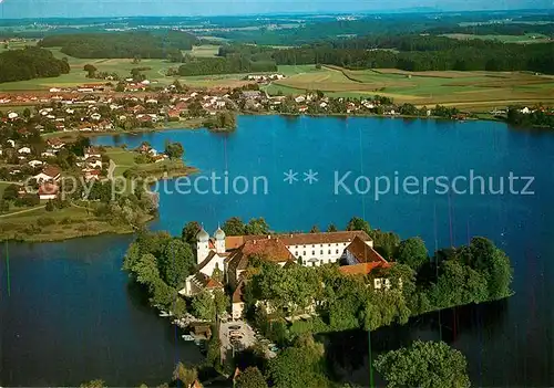 AK / Ansichtskarte Seeon Seebruck Kloster See Fliegeraufnahme Seeon Seebruck