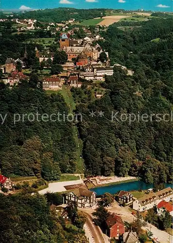 AK / Ansichtskarte Burg_Wupper Fliegeraufnahme Schloss Burg Seilbahn Unterburg Burg Wupper