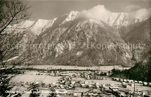 AK / Ansichtskarte Oberau_Loisach Winterpanorama gegen Krottenkopfgruppe Bayerische Voralpen Oberau Loisach