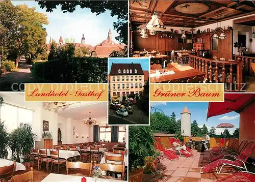 AK / Ansichtskarte Uffenheim Landhotel Gasthof Gruener Baum Restaurant Terrasse Uffenheim