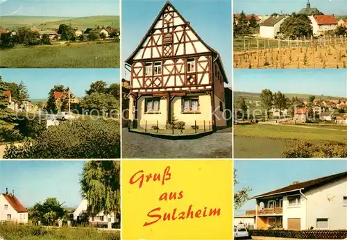 AK / Ansichtskarte Sulzheim_Rheinhessen Landschaftspanorama Teilansichten Fachwerkhaus Sulzheim Rheinhessen