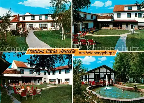 AK / Ansichtskarte Bad_Holzhausen_Luebbecke Pension Haus Annelie am Wiehengebirge Garten Teich Bad_Holzhausen_Luebbecke