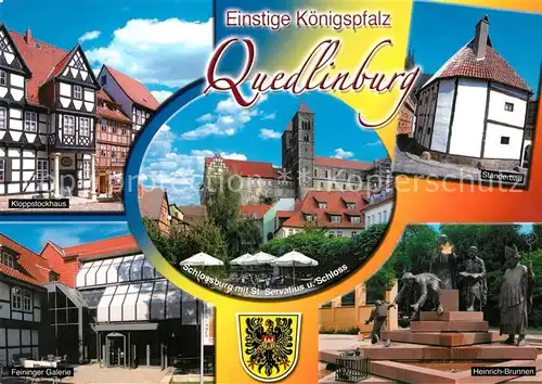 AK / Ansichtskarte Quedlinburg Kloppstockhaus Feininger Galerie Schlossburg Staenderbau Quedlinburg