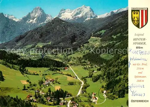 AK / Ansichtskarte Hinterstoder Fliegeraufnahme Gr. Priel Spitzmauer Hinterstoder