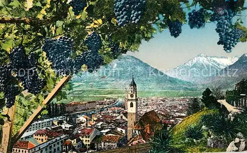 AK / Ansichtskarte Merano_Suedtirol Veduta dalla passeggiata Tappeiner nel tempo della vendemmia Merano Suedtirol