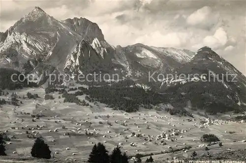 AK / Ansichtskarte Wildhaus_Lisighaus_SG mit Schafberg Wildhaus_Lisighaus_SG