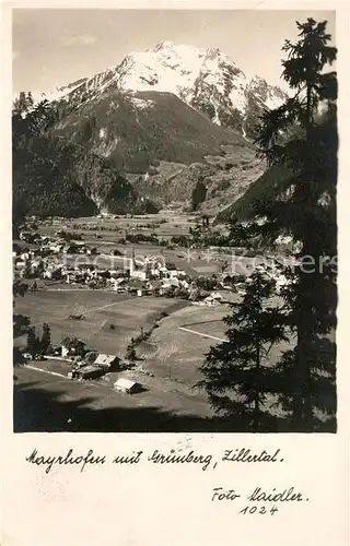 AK / Ansichtskarte Mayrhofen_Zillertal mit Gruenberg Mayrhofen_Zillertal