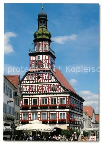 AK / Ansichtskarte Kirchheim_Teck Rathaus Mondphasenuhr Kirchheim Teck