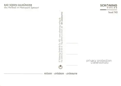 AK / Ansichtskarte Bad_Soden Salmuenster Kinzigtal Klinik Rathausplatz Kurzentrum  Bad_Soden Salmuenster