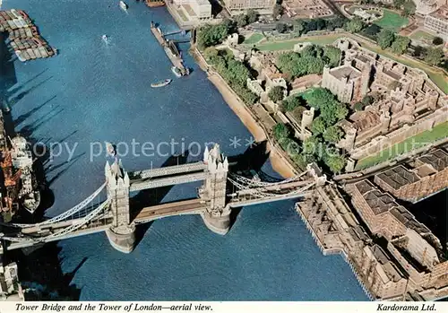 AK / Ansichtskarte London Tower Bridge Tower of London Aerial View  London