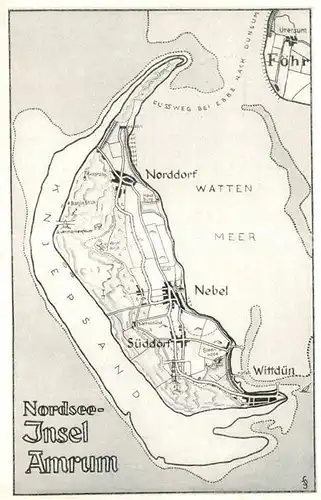 AK / Ansichtskarte Amrum Landkarte Amrum