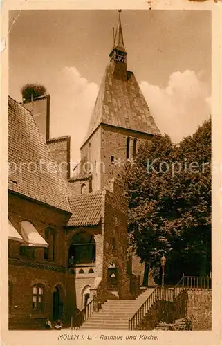 AK / Ansichtskarte Moelln_Lauenburg Rathaus Kirche Moelln_Lauenburg