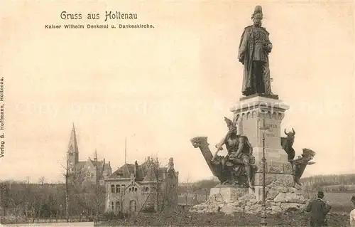 AK / Ansichtskarte Holtenau_Kiel Kaiser Wilhelm Denkmal Dankeskirche Holtenau Kiel