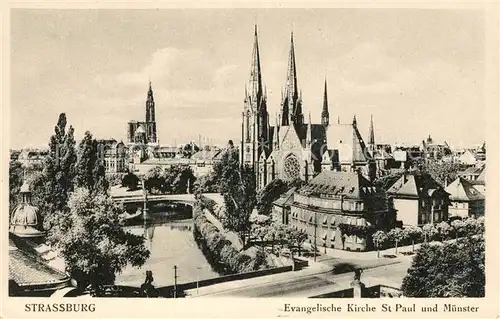 AK / Ansichtskarte Strassburg_Elsass Ev Kirche St Peter und Muenster Strassburg Elsass