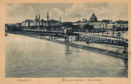 AK / Ansichtskarte Duesseldorf Rheinpromenade Kunstpalast Duesseldorf