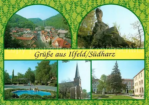 AK / Ansichtskarte Ilfeld_Suedharz Kurpark Sankt Georg Marien Neanderklinik Harzwald Gaenseschnabel Ilfeld Suedharz