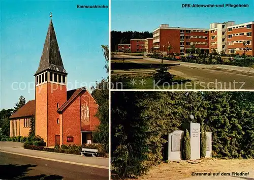 AK / Ansichtskarte Adendorf Emmauskirche DRK Altenwohn Pflegeheim Ehrenmal Friedhof Adendorf