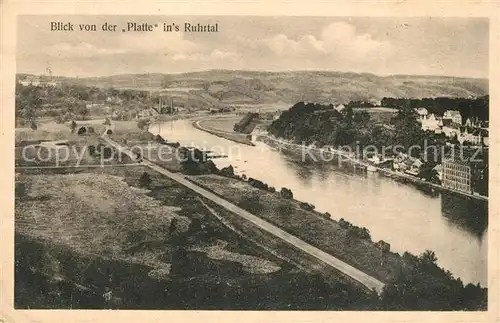 AK / Ansichtskarte Werden_Ruhr Panorama Blick von der Platte ins Ruhrtal Werden Ruhr