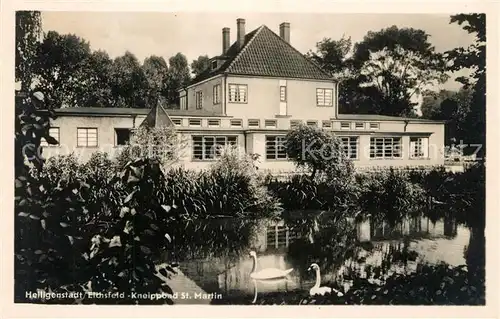 AK / Ansichtskarte Heiligenstadt_Eichsfeld Kneippbad St Martin Schwanenteich Heiligenstadt_Eichsfeld