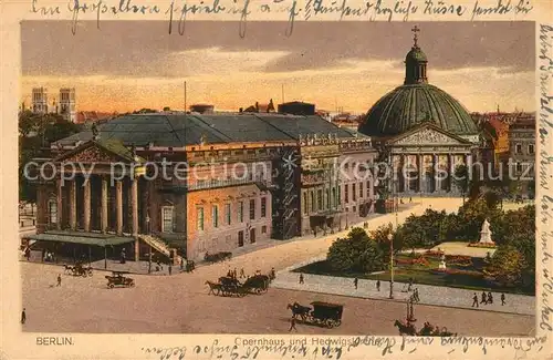 AK / Ansichtskarte Berlin Opernhaus und Hedwigskirche Berlin