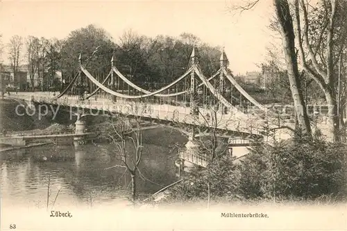 AK / Ansichtskarte Luebeck Muehlentorbruecke Luebeck