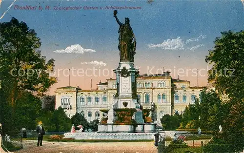 AK / Ansichtskarte Frankfurt_Main Zoologischer Garten und Schuetzenbrunnen Frankfurt Main