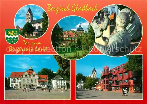 AK / Ansichtskarte Bergisch_Gladbach Rathaus Kirche Denkmal Schloss Bergisch_Gladbach