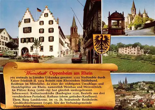 AK / Ansichtskarte Oppenheim Kirche Panorama Rathaus Oppenheim