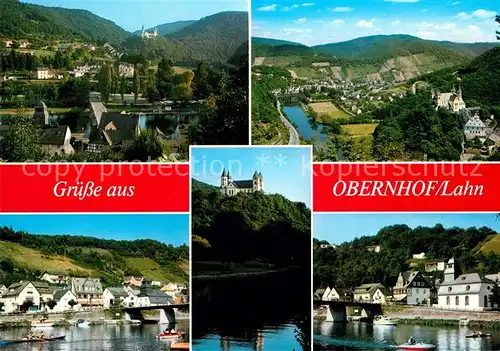 AK / Ansichtskarte Obernhof_Lahn Kirche Panorama Obernhof_Lahn