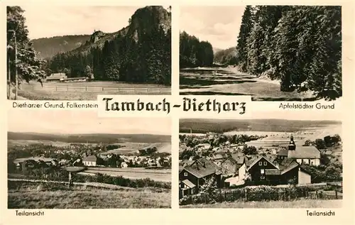 AK / Ansichtskarte Tambach Dietharz Dietharzer Grund Falkenstein Apfelstaedter Grund Landschaftspanorama Teilansicht Tambach Dietharz