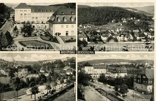 AK / Ansichtskarte Oberschlema_Erzgebirge Kurhotel Konzertplatz Hammerberg Kurhaus Radiumbad Oberschlema_Erzgebirge