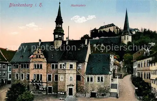 AK / Ansichtskarte Blankenburg_Harz Marktplatz Schloss Blankenburg_Harz