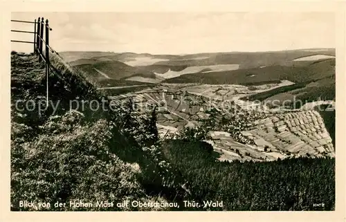 AK / Ansichtskarte Oberschoenau_Thueringen Panorama Blick von der Hohen Moest Thueringer Wald Oberschoenau Thueringen