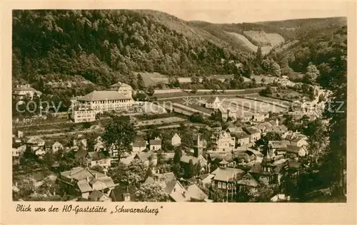 AK / Ansichtskarte Schwarzburg_Thueringer_Wald Panorama Blick von der HO Gaststaette Schwarzaburg Schwarzburg_Thueringer