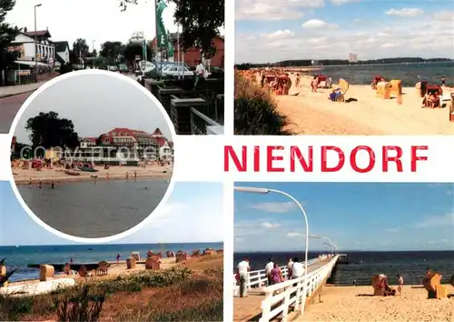 AK / Ansichtskarte Niendorf_Ostseebad Strand Seebruecke  Niendorf_Ostseebad