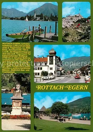 AK / Ansichtskarte Rottach Egern Tegernsee Panorama Strassenpartie Denkmal  Rottach Egern