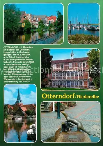 AK / Ansichtskarte Otterndorf_Niederelbe Elbepartie Segelerhafen Kreisverwaltung Kirche Brunnen Otterndorf Niederelbe