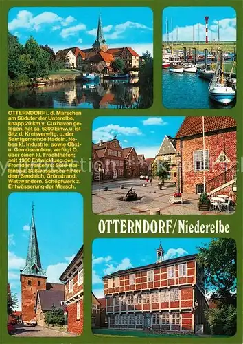 AK / Ansichtskarte Otterndorf_Niederelbe Elbepartie Segelerhafen Kreisverwaltung Kirche Brunnen Otterndorf Niederelbe