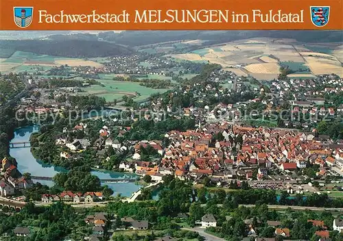 AK / Ansichtskarte Melsungen_Fulda Fliegeraufnahme Melsungen Fulda