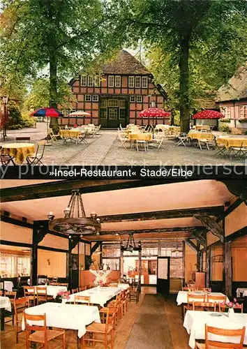 AK / Ansichtskarte Stade_Niederelbe Insel Restaurant Stade Niederelbe