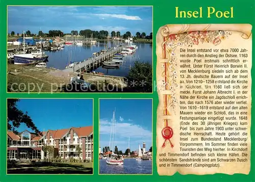 AK / Ansichtskarte Insel_Poel Hafen Seebruecke Chronik Insel_Poel