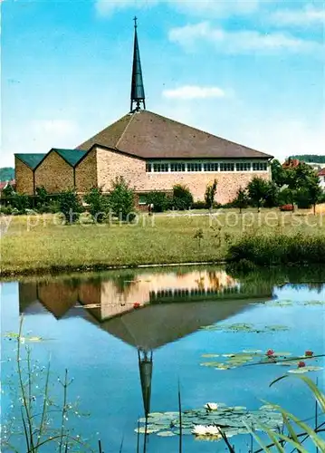 AK / Ansichtskarte Eberstadt_Darmstadt Jesu Ruf Kapelle mit See Genezareth Eberstadt_Darmstadt