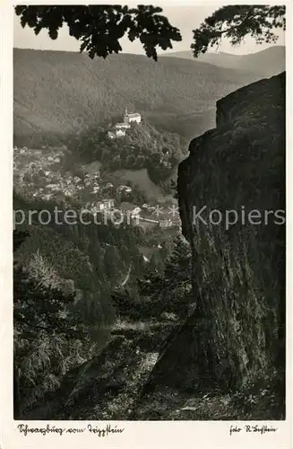 AK / Ansichtskarte Schwarzburg_Thueringer_Wald Blick ins Tal vom Trippstein Felsen Schwarzburg_Thueringer