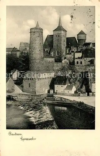 AK / Ansichtskarte Bautzen Spreewehr Alte Wasserkunst Michaeliskirche Bautzen