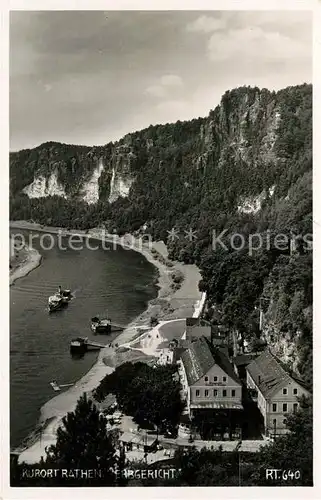 AK / Ansichtskarte Rathen_Saechsische Schweiz Gaststaette Erbgericht Elbe Elbsandsteingebirge Rathen Saechsische Schweiz