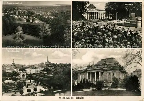 AK / Ansichtskarte Wiesbaden Gesamtansicht Kurhaus Kochbrunnen Theater Wiesbaden